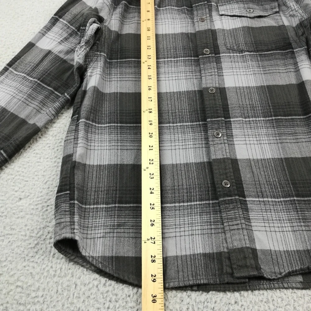 The North Face Mens Shirt Button Down Flannel Stayside Black Gray Plaid M